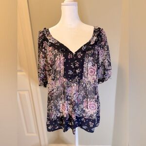 Loft Sheer Floral Blouse